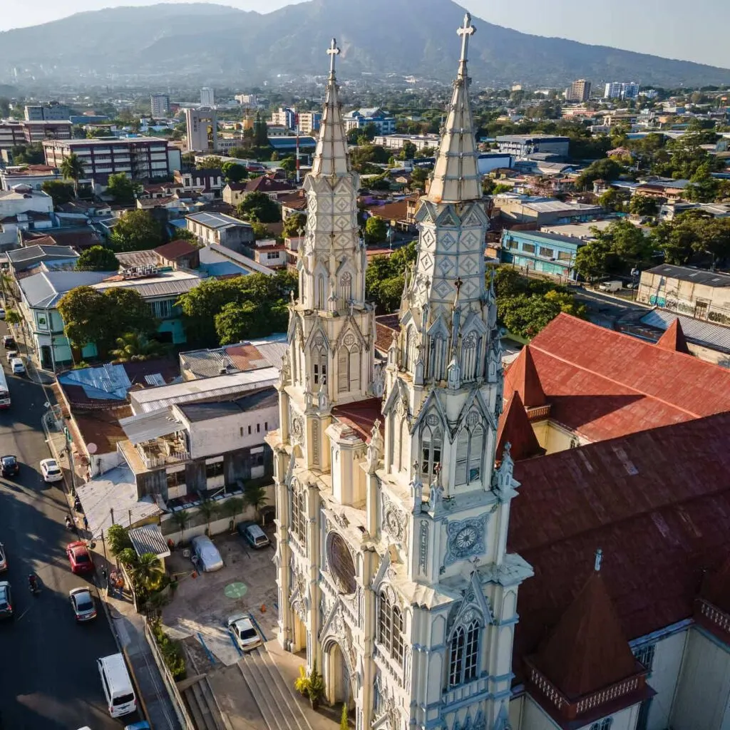 Aerial View Of A Cathedral In San Salvador, Central America