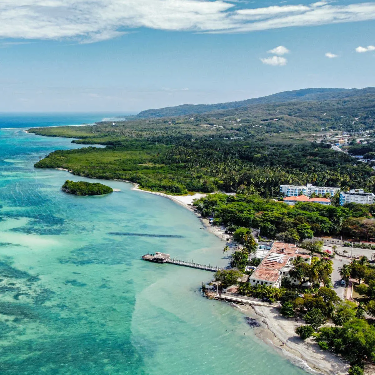 Aerial view of Barohona, Dominican Republic