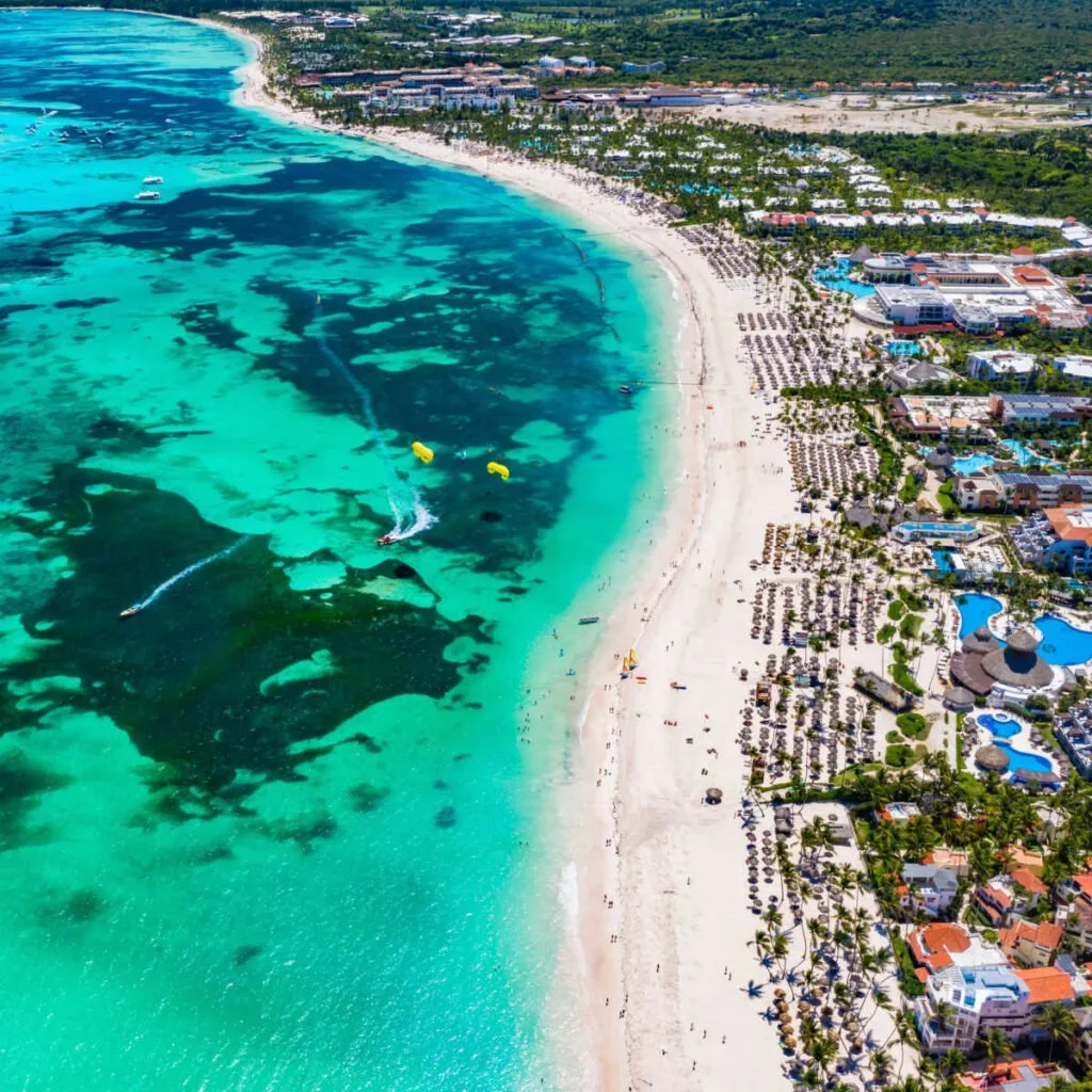 Aerial view of Bavaro Beach, Punta Cana, Dominican Republic