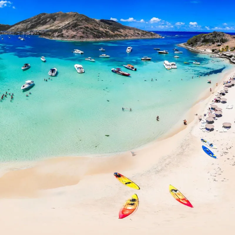 aerial view of st maarten beach
