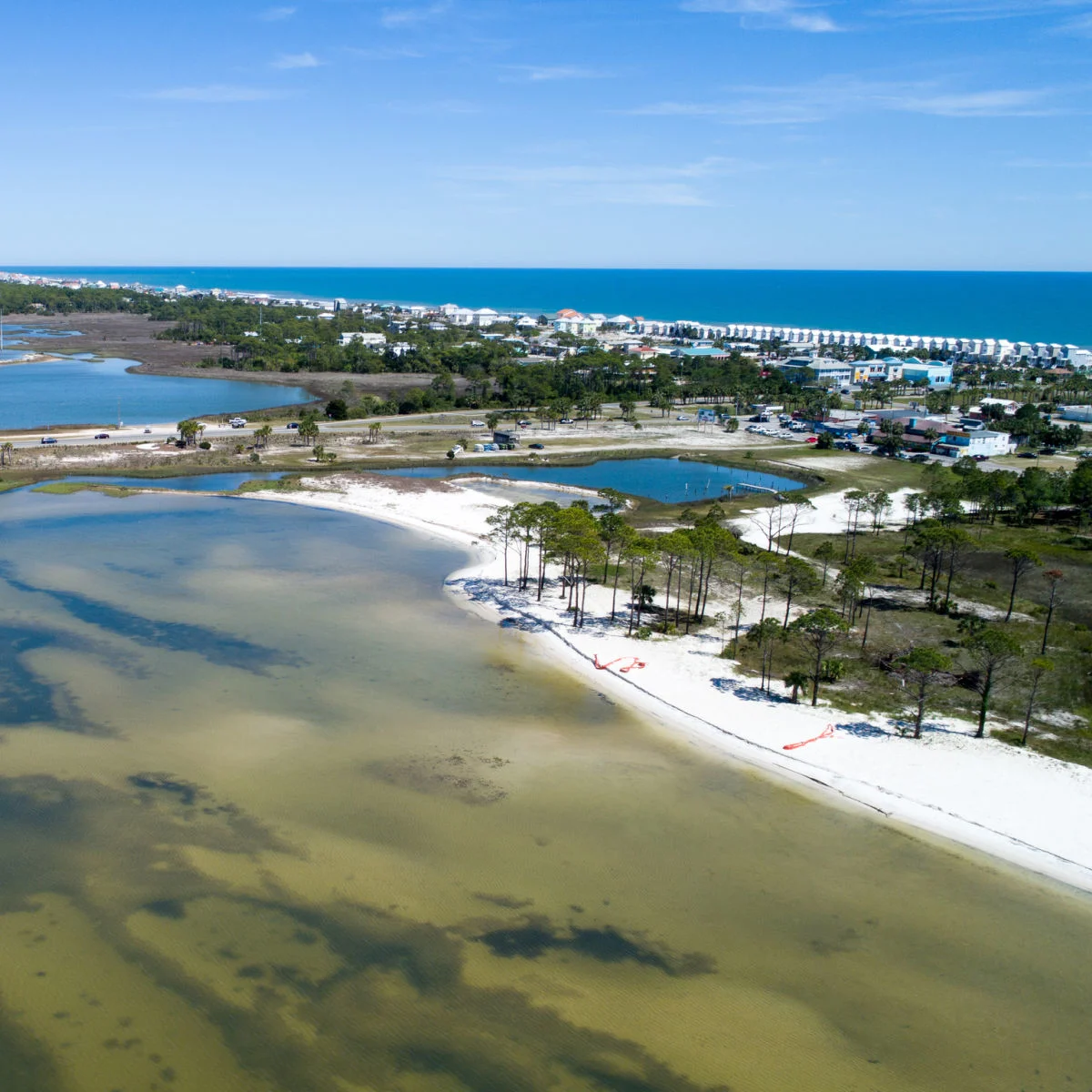 Aerial view of St. George Island, FL