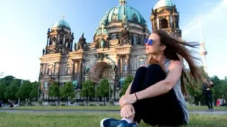 Female tourist visiting Berlin Cathedral