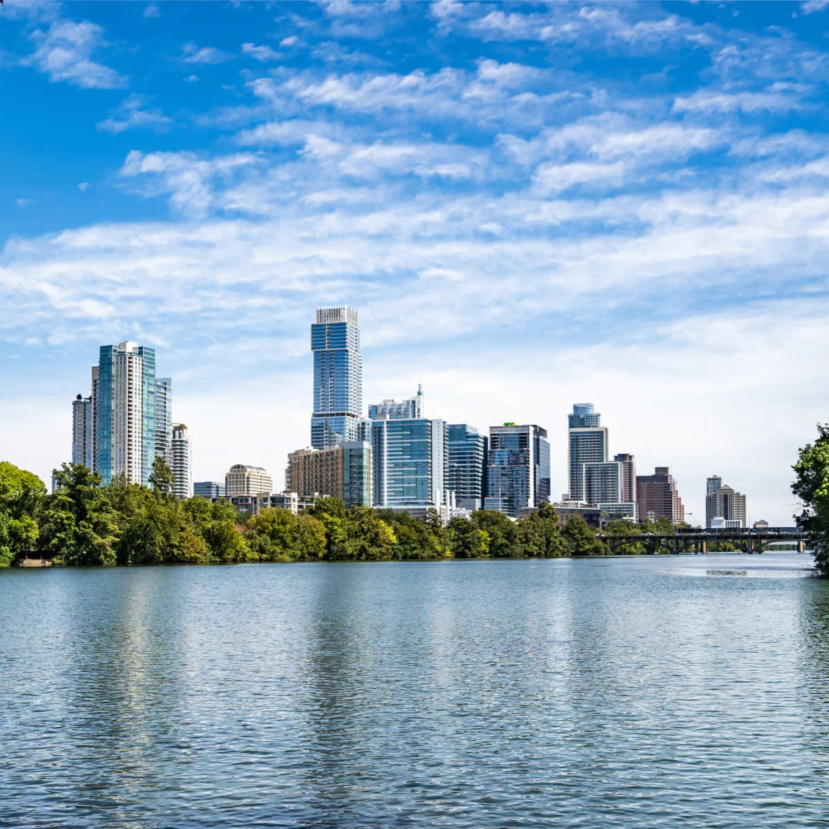 Austin, Texas skyline with lake view