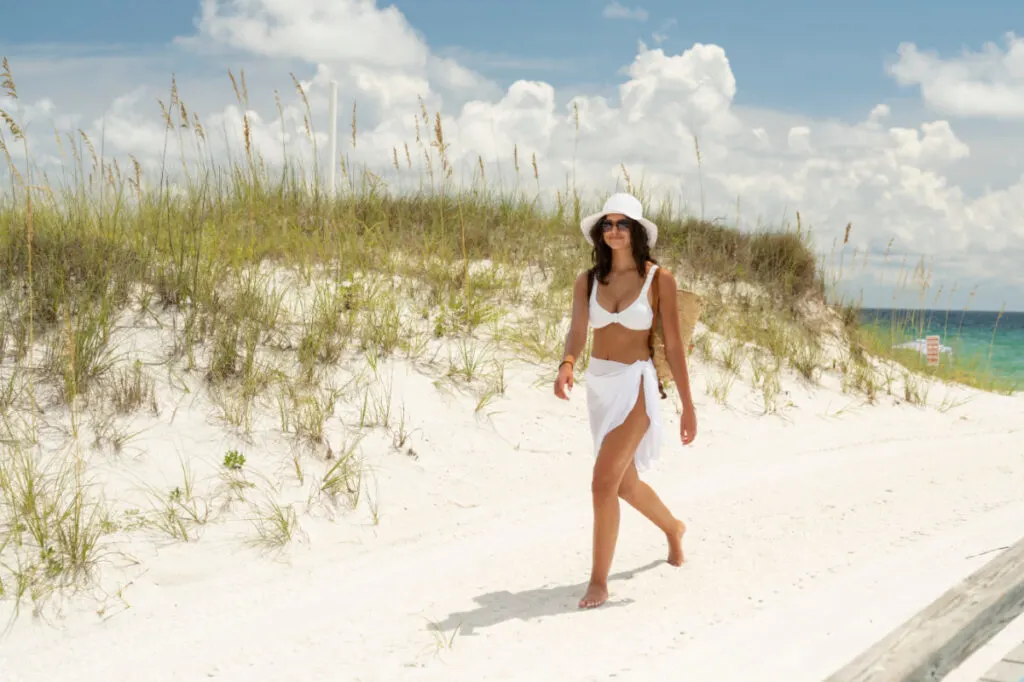Woman Walking on the Beach in Florida