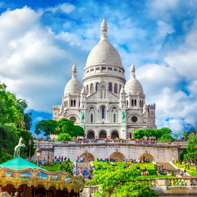 Basilica Sacre Coeur in Montmartre in Paris, France