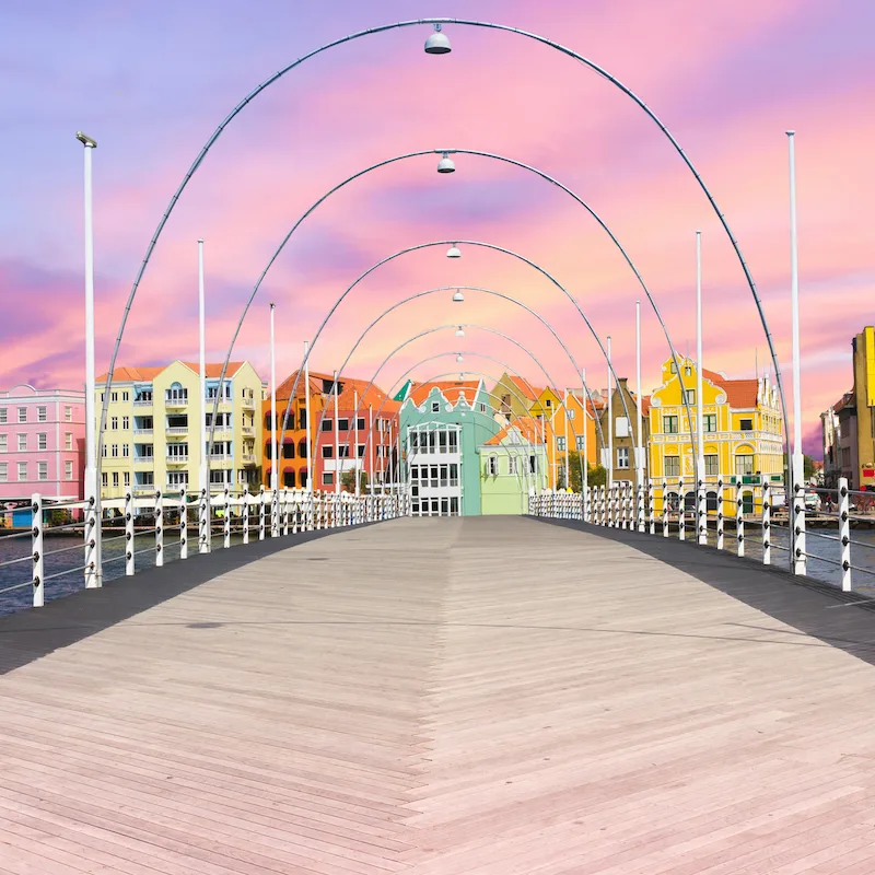 Bridge during sunset in Willemsted, Curacao