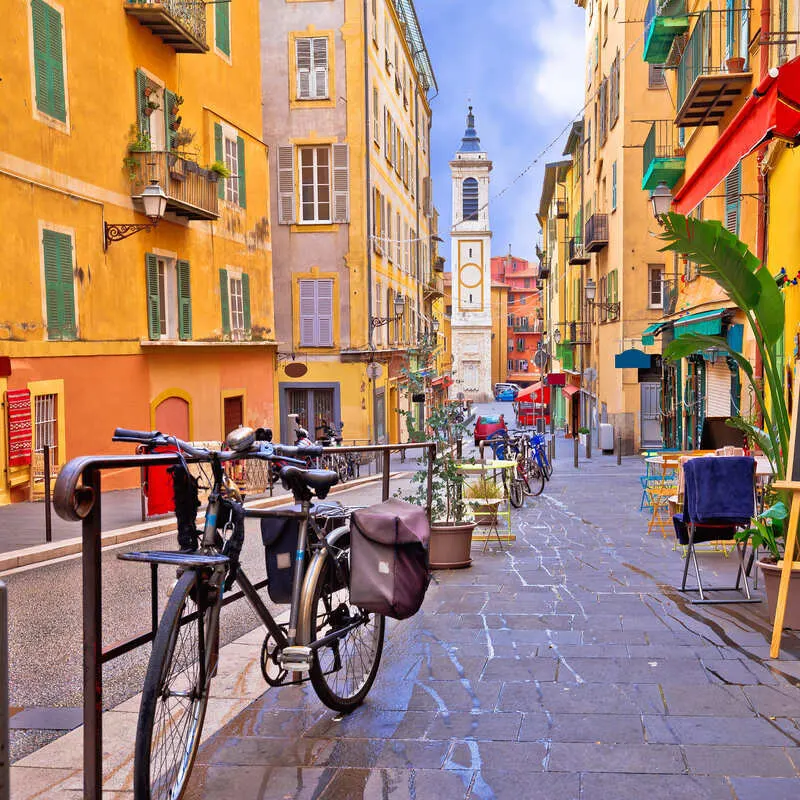 Colorful Street In Nice, Cote DAzur, Southern France