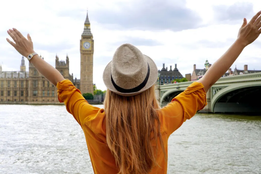 Woman in Front of Big Ben in London