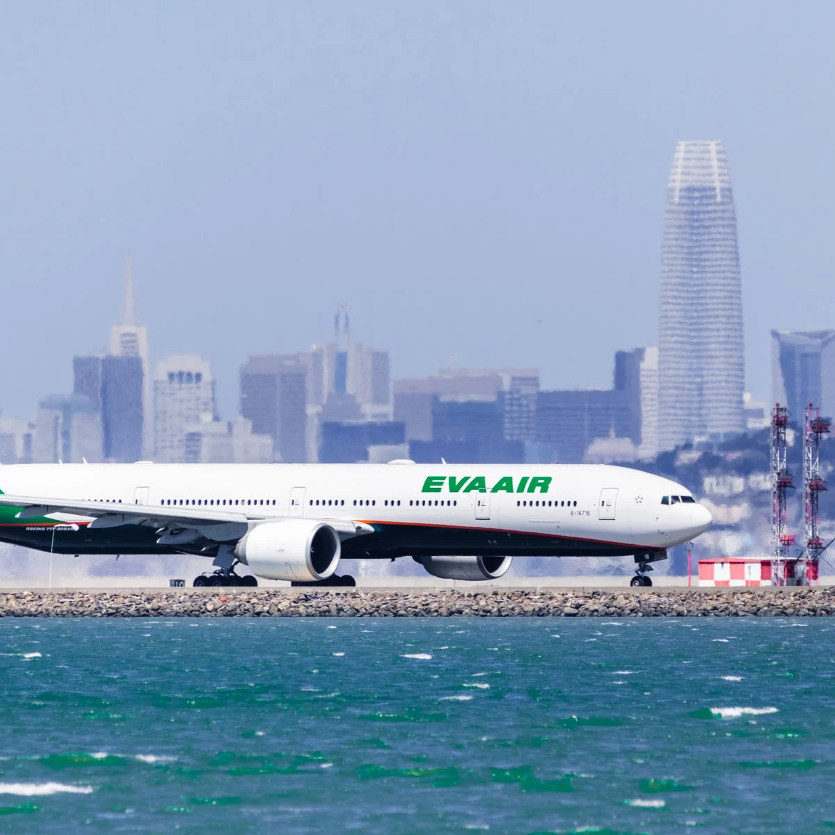 Eva Air plane in San Francisco