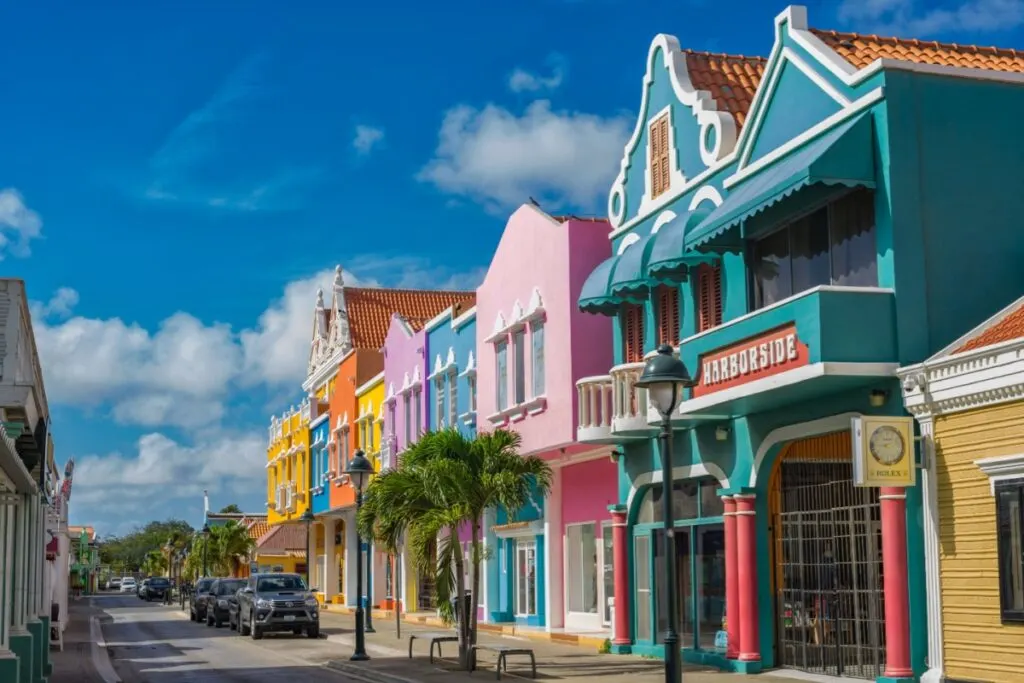 Colorful buildings in Kralendijk, Bonaire