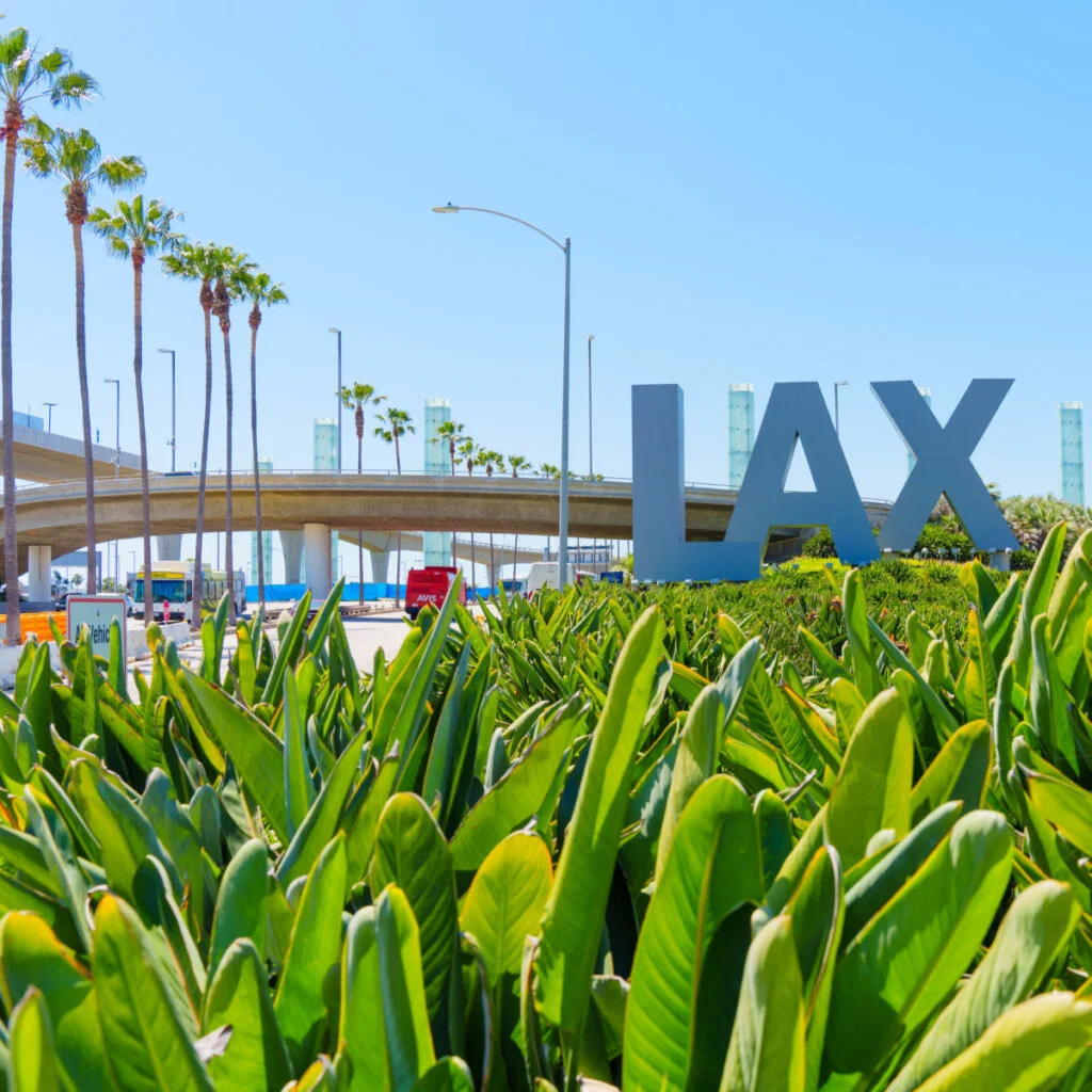 LAX sign at airport entrance