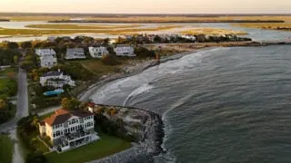 Aerial view of Sullivan's Island, SC