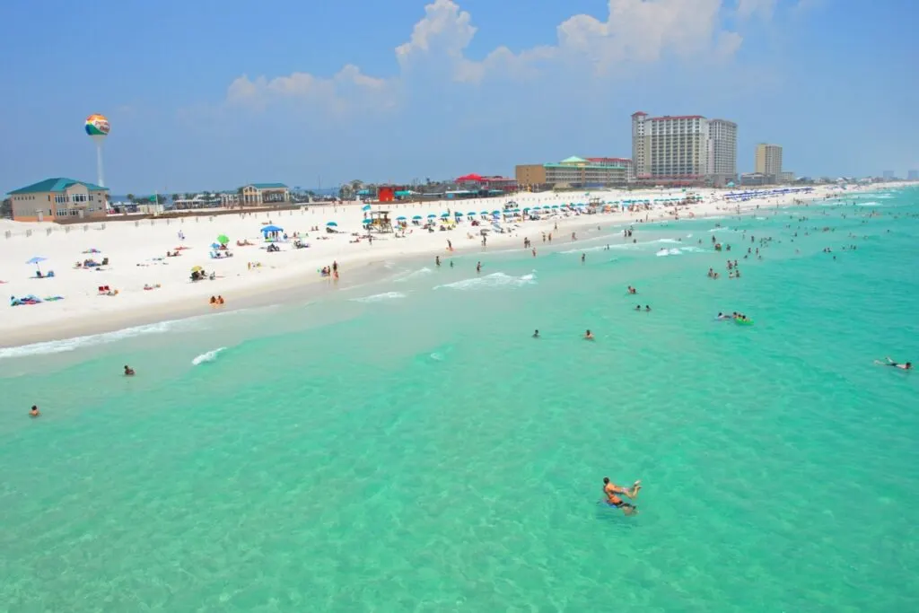 A wide angle view of Pensacola Beach in Florida