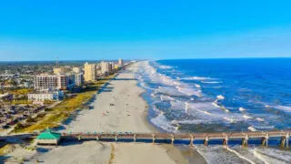 Aerial view of Jacksonville Beach in Florida