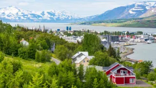 Scenic views of Akureyri, Iceland
