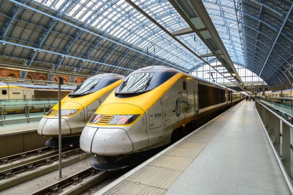 Eurostar trains in St Pancras London