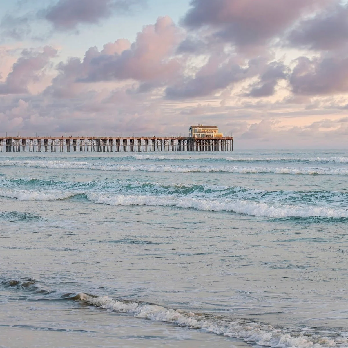 Oceanside Pier and crashing waves