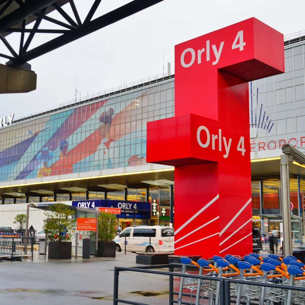 ORLY, FRANCE -16 NOV 2019- View of the Terminal 4 at the Paris Orly airport (ORY) near Paris, France.