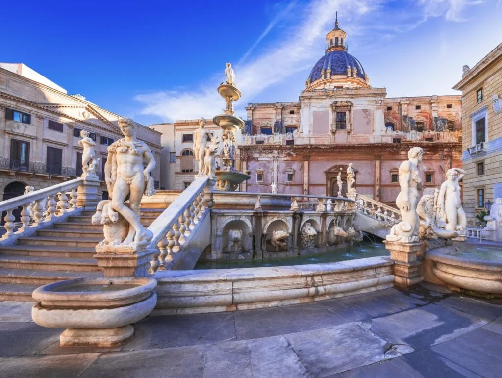 Palermo, Italy. Pretoria Fountain in Piazza Pretoria