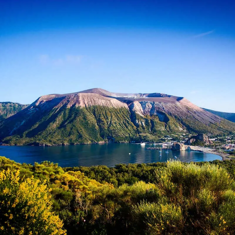 Panoramic View Of Salna, Aeolian Islands, Italy
