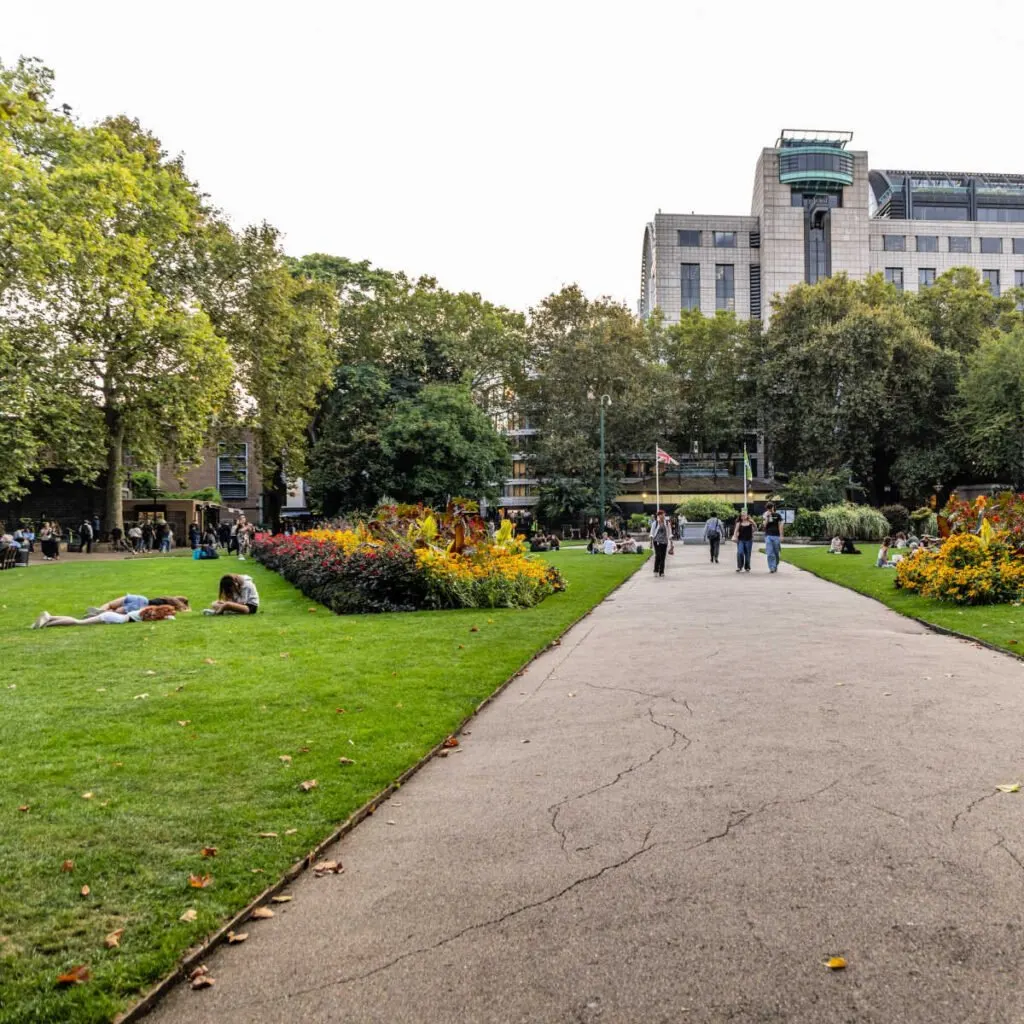 People having a picnic in London park