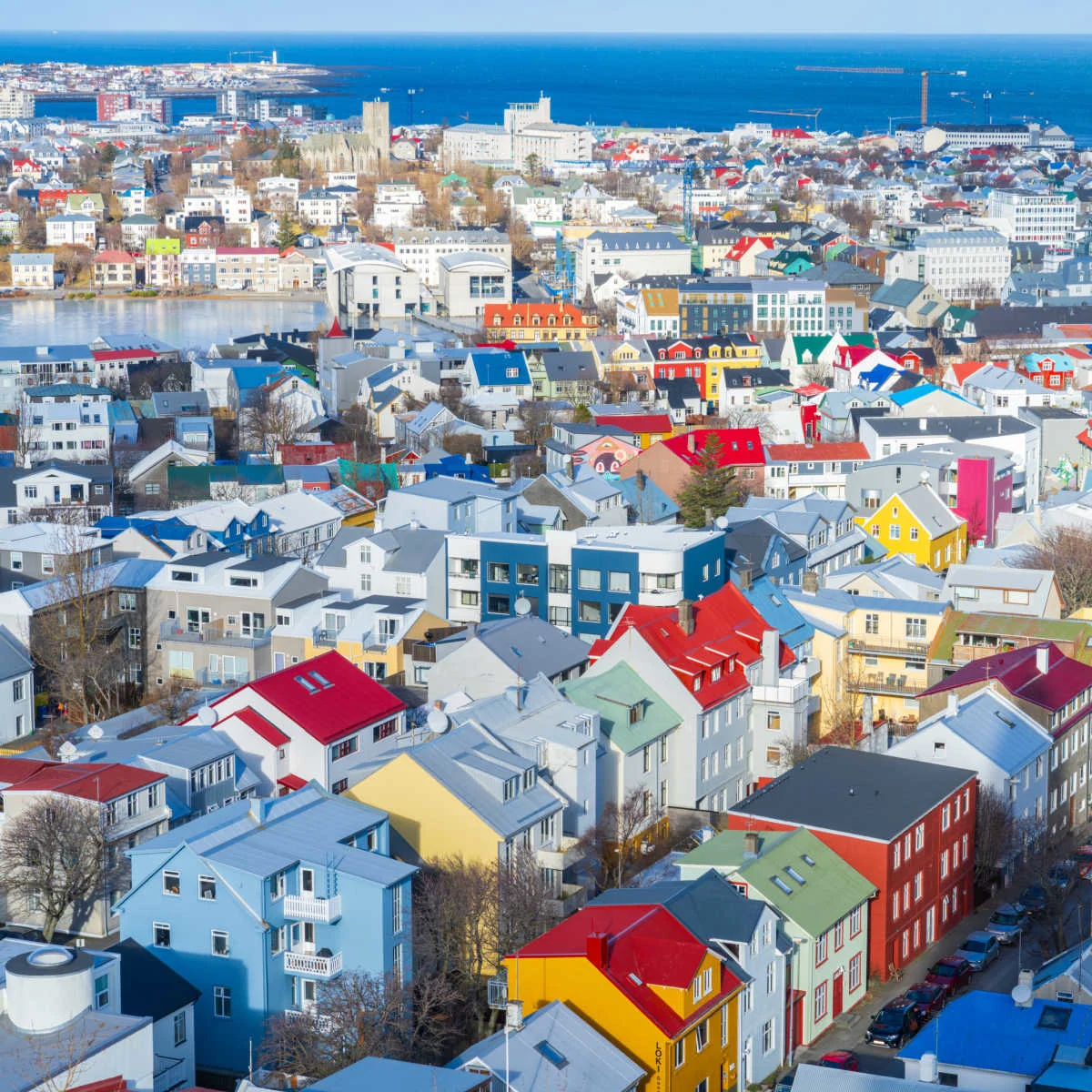 Reykjavik's colorful cityscape