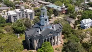 Aerial view of downtown Vicksburg, Mississippi