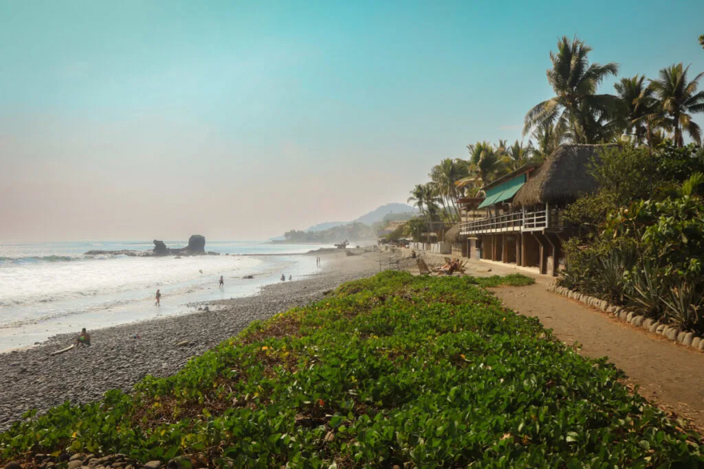 Beachside view of El Tunco in El Salvador