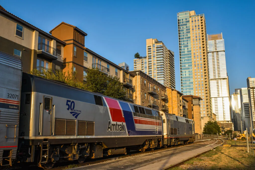 Amtrak's Texas Eagle train in Austin, TX
