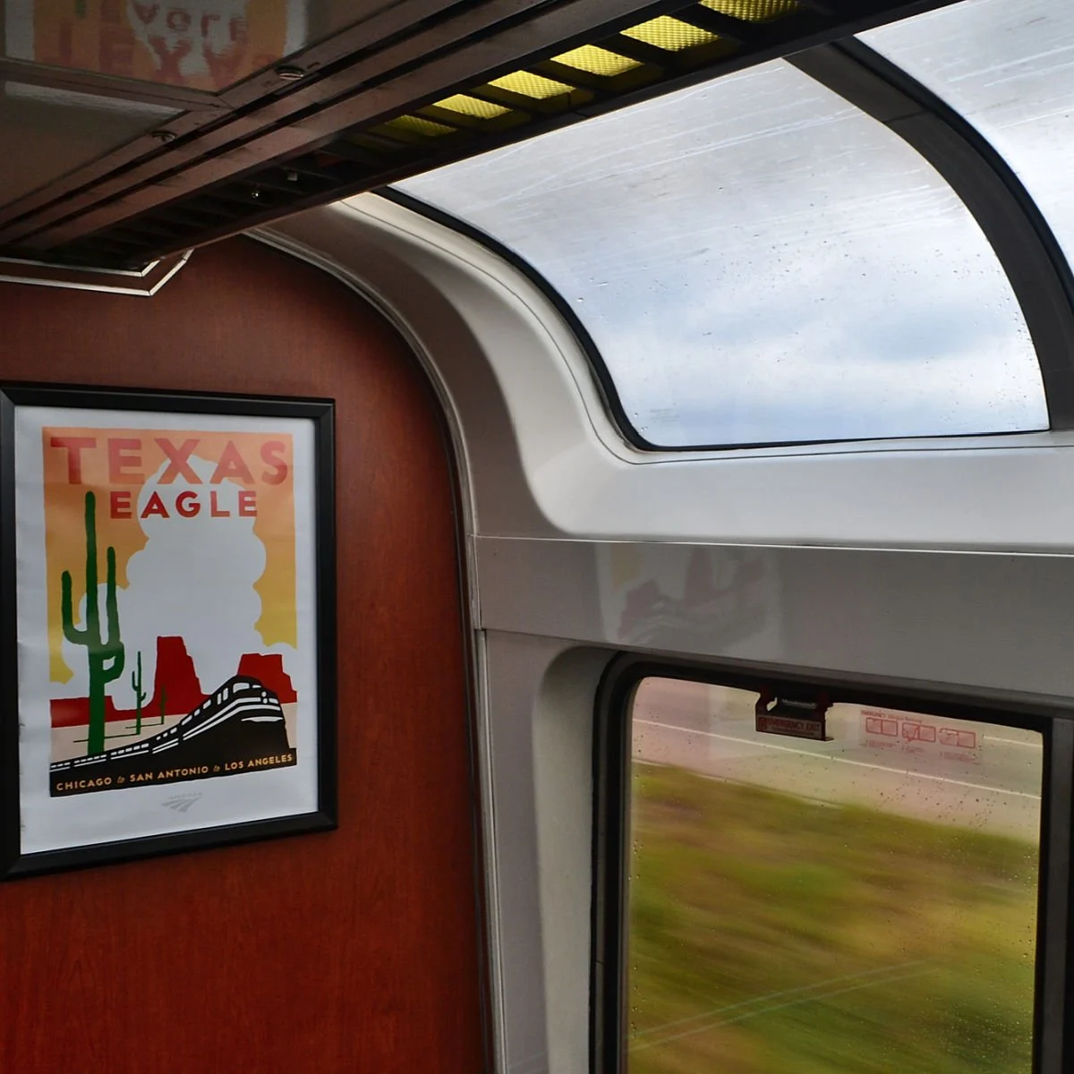 Texas Eagle train sign on El Paso train ride