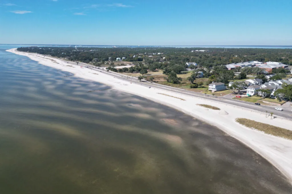 White sand beach in Pass Christian, Mississippi