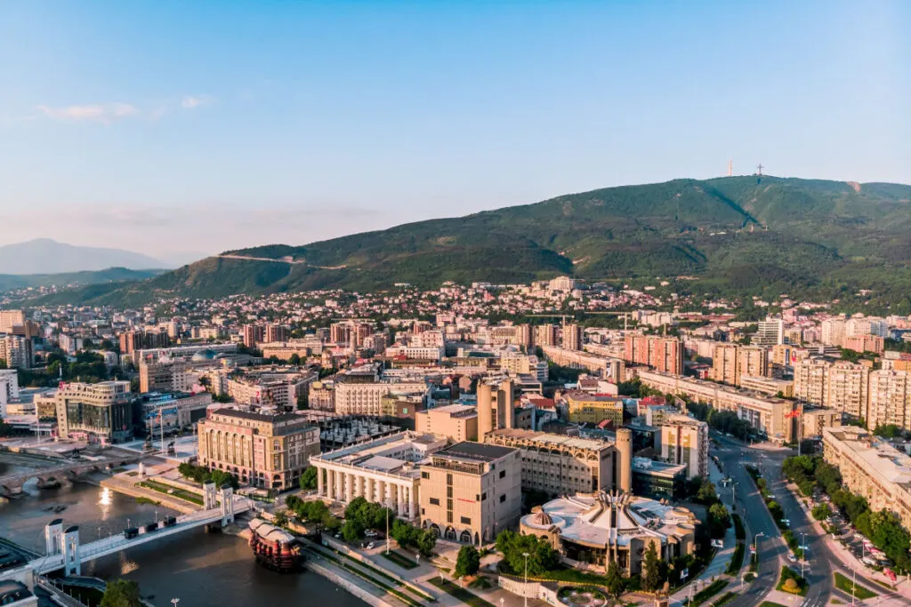 Skopje North Macedonia Aerial View