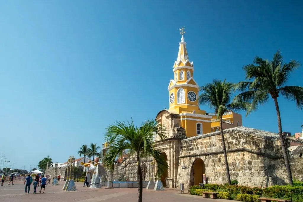 Beautiful street view of old city of Cartagena, Colombia, Central America