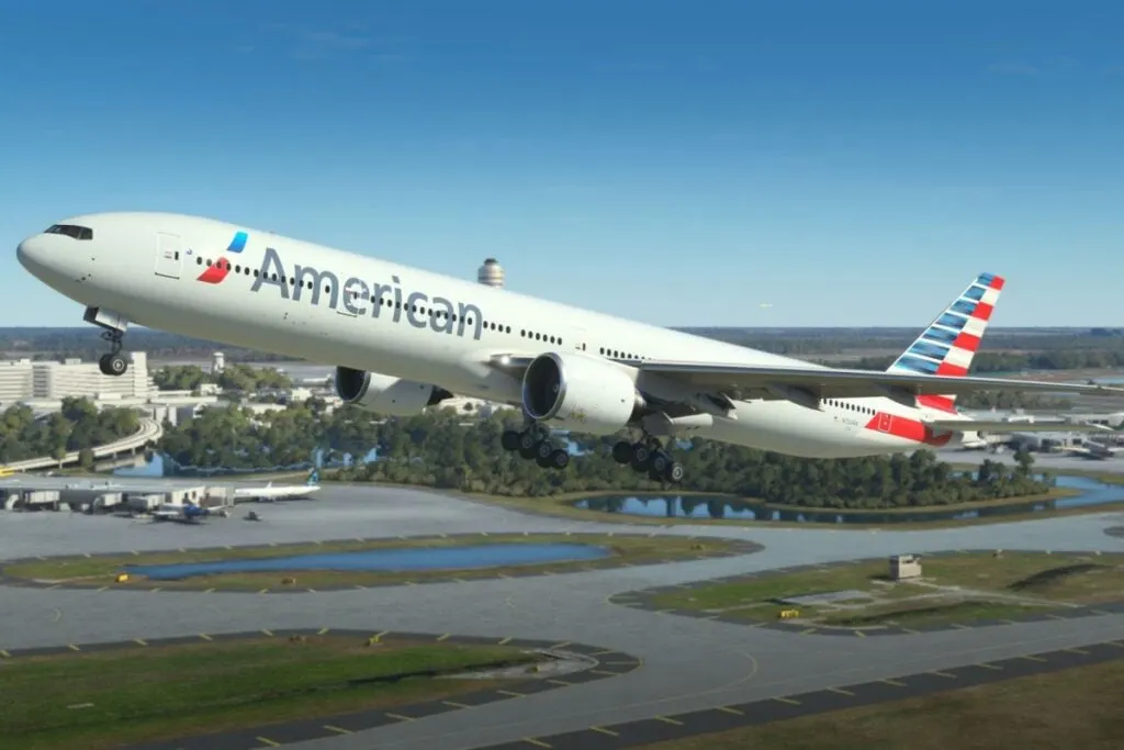 American Airlines plane taking off at MCO