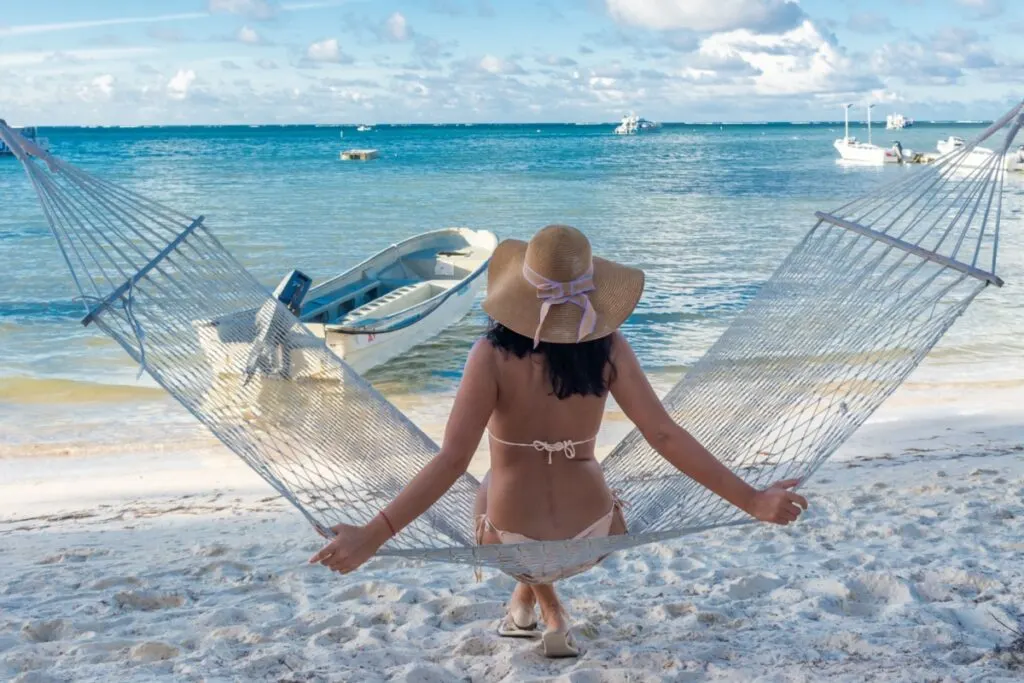 Woman on beach in Punta Cana