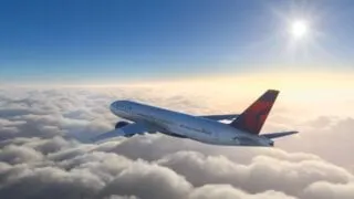 Delta Airlines plane in the sky