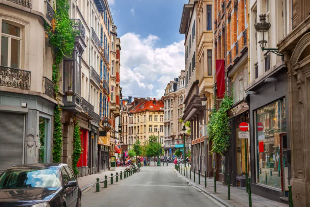 Vibrant street in Brussels
