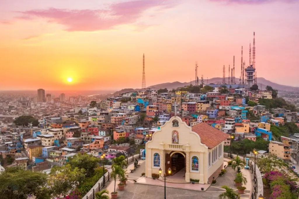 Sunset in the city of Guayaquil, Ecuador