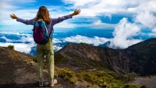 Female traveler with backpack in Costa Rica