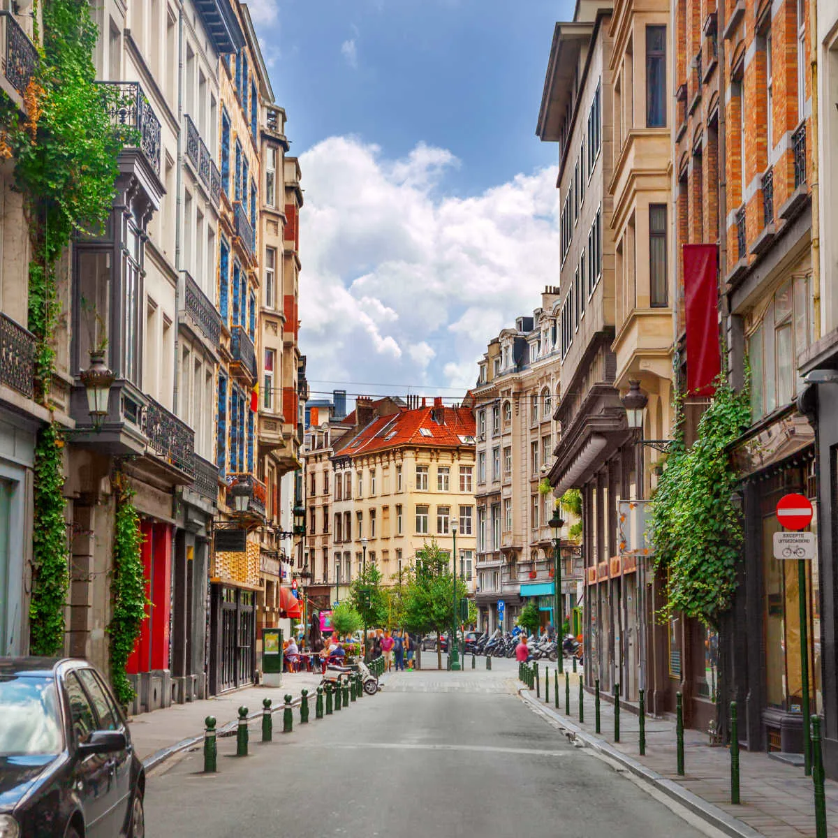 Vibrant street in Brussels
