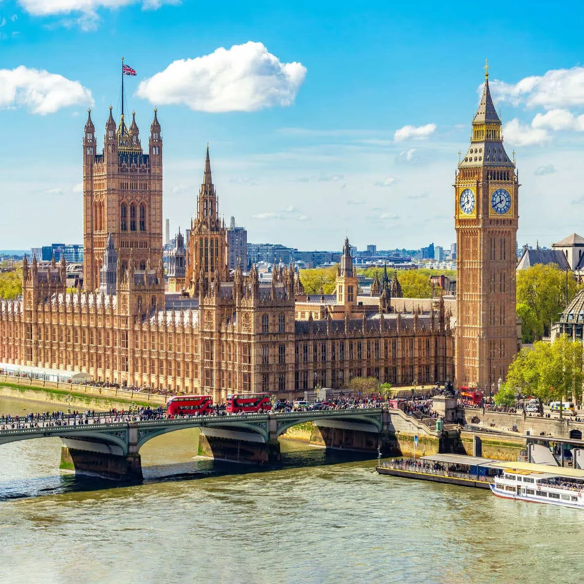 View Of The British Parliament Potentially From The London Eye In London, England, United Kingdom