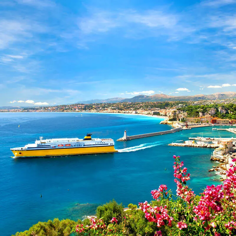 View Of The French Riviera, Mediterranean France, Southern Europe