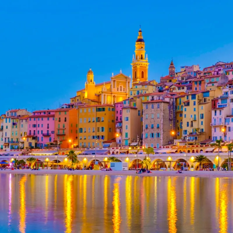 View on the old part of Menton, Provence-Alpes-Cote d'Azur, France