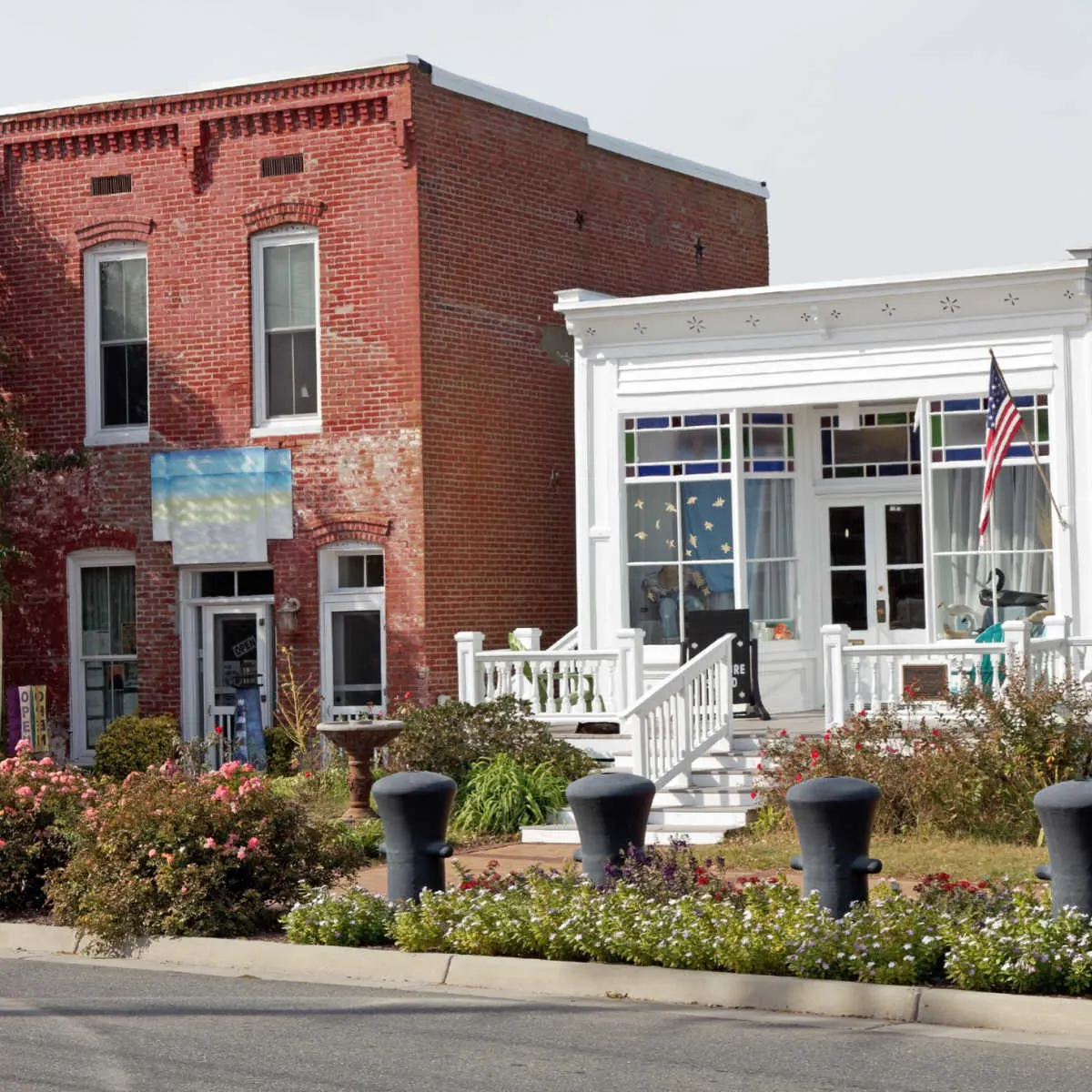 Vintage buildings in downtown Chincoteague