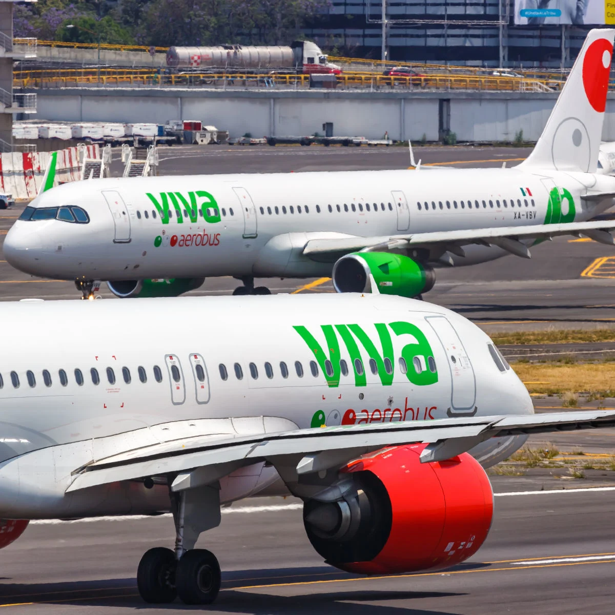 Viva Aerobus planes in Mexico City