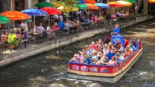 tourist boat on san antonio riverwalk